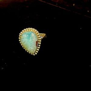 Larimar and sterling silver ring